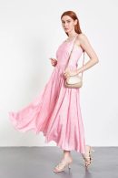 Pink Dress with Straps with Back Tie Detail