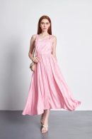 Pink Dress with Straps with Back Tie Detail