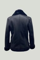 Black Biker Coat with Fur Inside