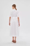 Belted White Dress with Brodge