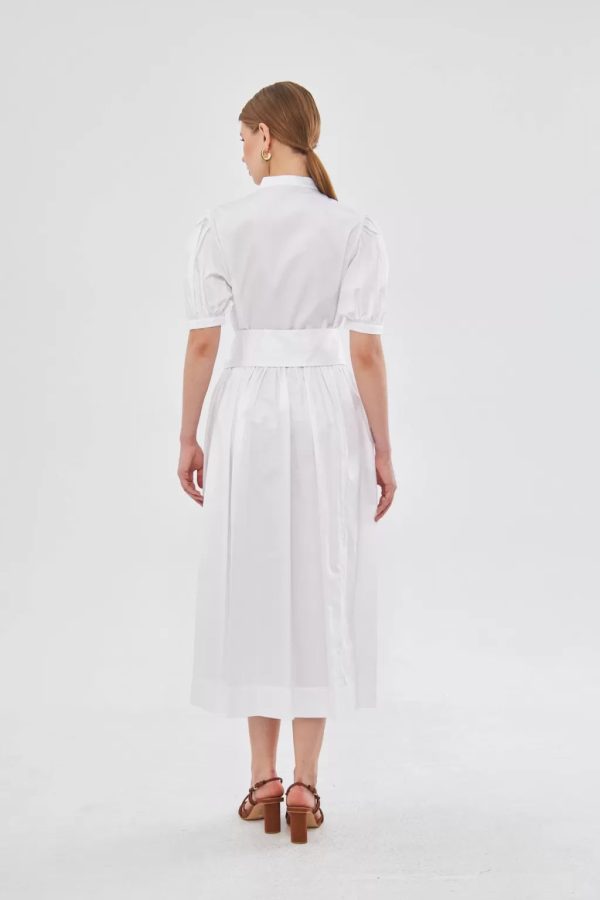 Belted White Dress with Brodge - Image 5