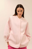 Textured Pink Jacket with Pocket Detail