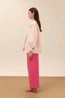 Textured Pink Jacket with Pocket Detail