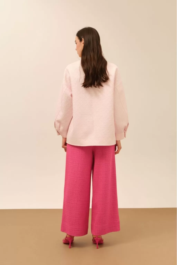 Textured Pink Jacket with Pocket Detail - Image 4