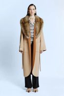 Beige/tan Cashmere Coat with Double Faced Fur