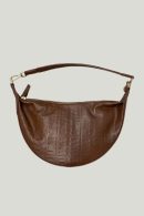 Leather Baguette Bag Brown