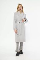 Stitch Detailed Cashmere Gray Women’s Coat