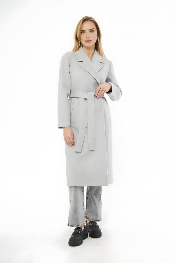 Stitch Detailed Cashmere Gray Women’s Coat