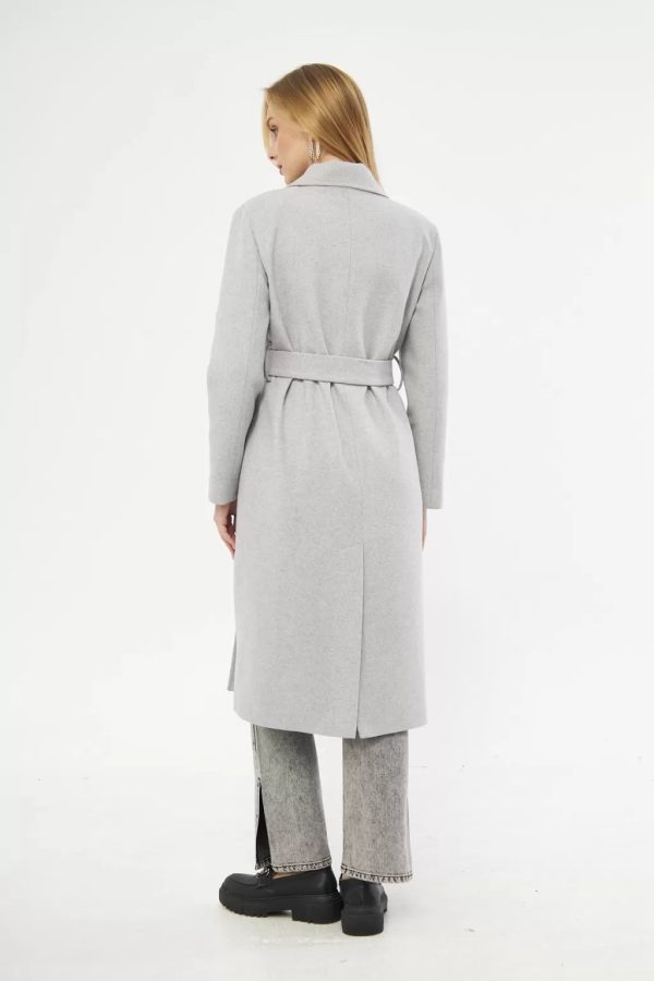 Stitch Detailed Cashmere Gray Women’s Coat - Image 3