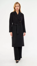 Stitching Detailed Cashmere Black Women’s Coat