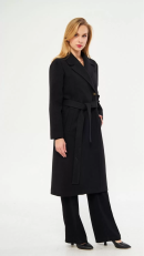 Stitching Detailed Cashmere Black Women’s Coat