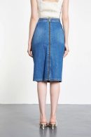 Blue Denim Skirt with Button Detail