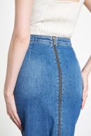 Blue Denim Skirt with Button Detail