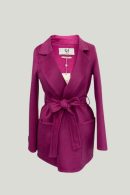 Hand Sewn Fuchsia Short Cashmere Coat