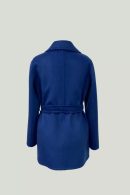 Hand Sewn Navy Blue Short Cashmere Coat