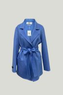 Hand Sewn Blue Short Cashmere Coat