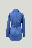 Hand Sewn Blue Short Cashmere Coat