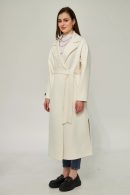 Hand Sewn Cashmere Coat Ecru