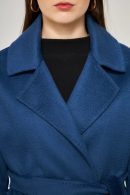 Hand Sewn Cashmere Coat Navy Blue