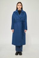 Hand Sewn Cashmere Coat Navy Blue