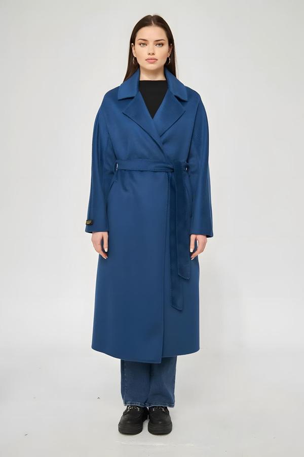 Hand Sewn Cashmere Coat Navy Blue