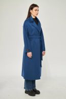 Hand Sewn Cashmere Coat Navy Blue