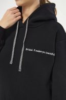 Hooded Women’s Black Tracksuit Set