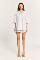 Cotton Light Blue Shirt-Shorts Set