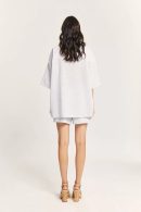 Cotton Light Blue Shirt-Shorts Set