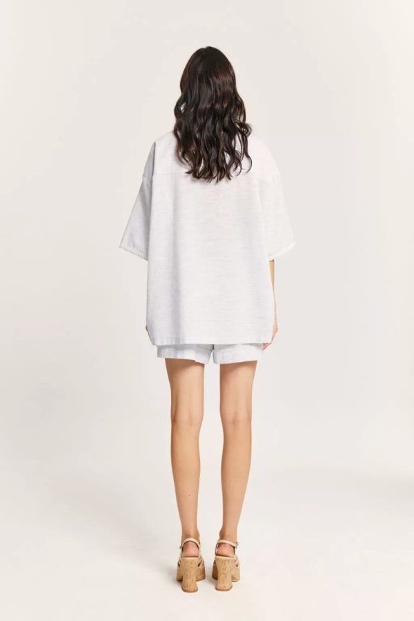 Cotton Light Blue Shirt-Shorts Set - Image 3