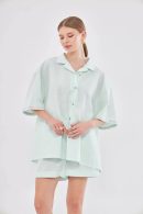 Mint Green Shirt-Shorts Set