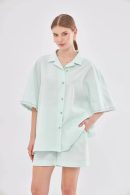 Mint Green Shirt-Shorts Set