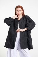 Oversized Black Jacket with Open Front