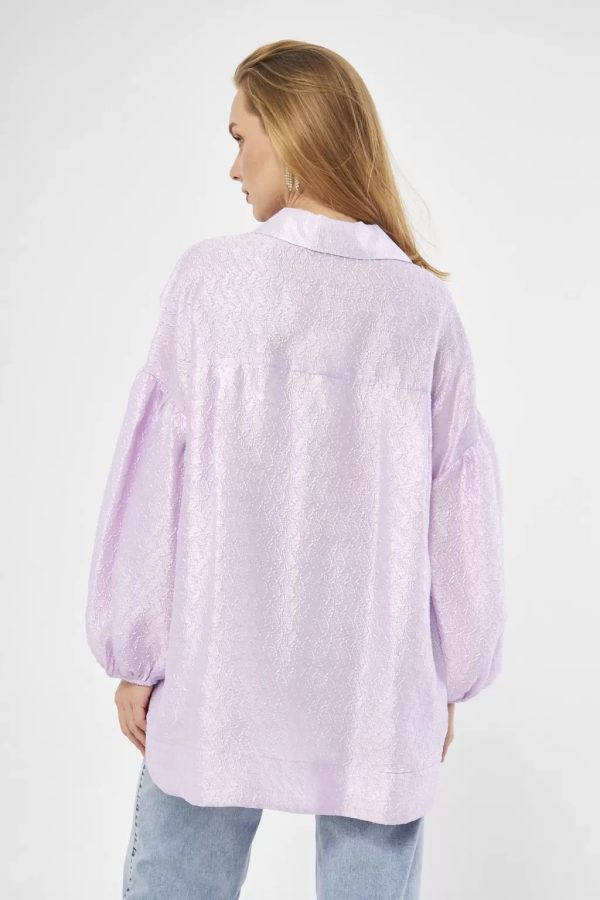 Jacquard Lilac Women’s Shirt - Image 3