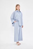 Light Blue Linen Shirt-Pants Set