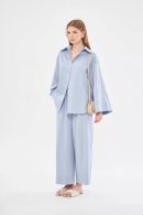 Light Blue Linen Shirt-Pants Set