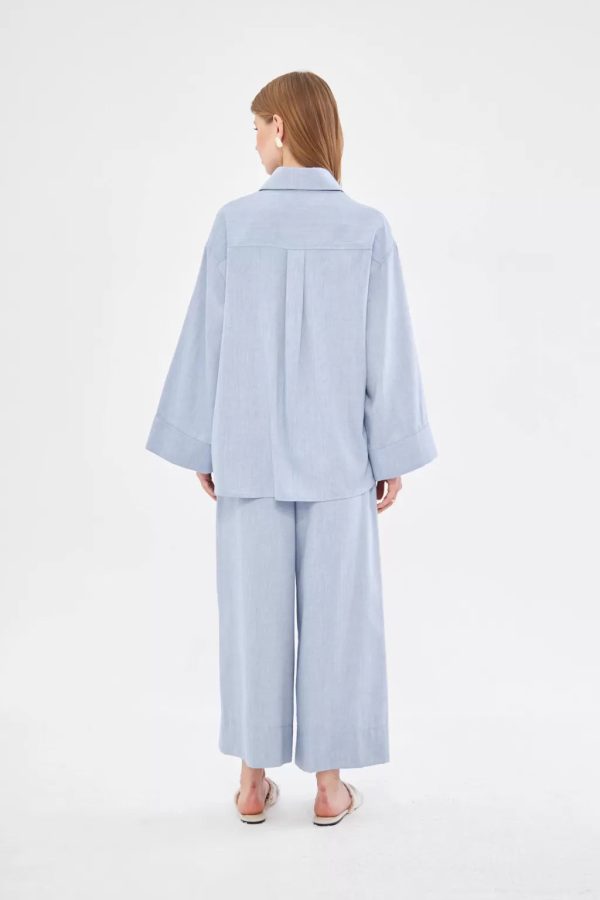 Light Blue Linen Shirt-Pants Set - Image 5