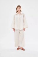 Ecru Linen Shirt-Pants Set