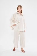 Ecru Linen Shirt-Pants Set