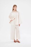 Ecru Linen Shirt-Pants Set