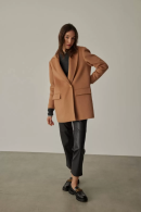 Oversized Wool Blazer Camel Jacket