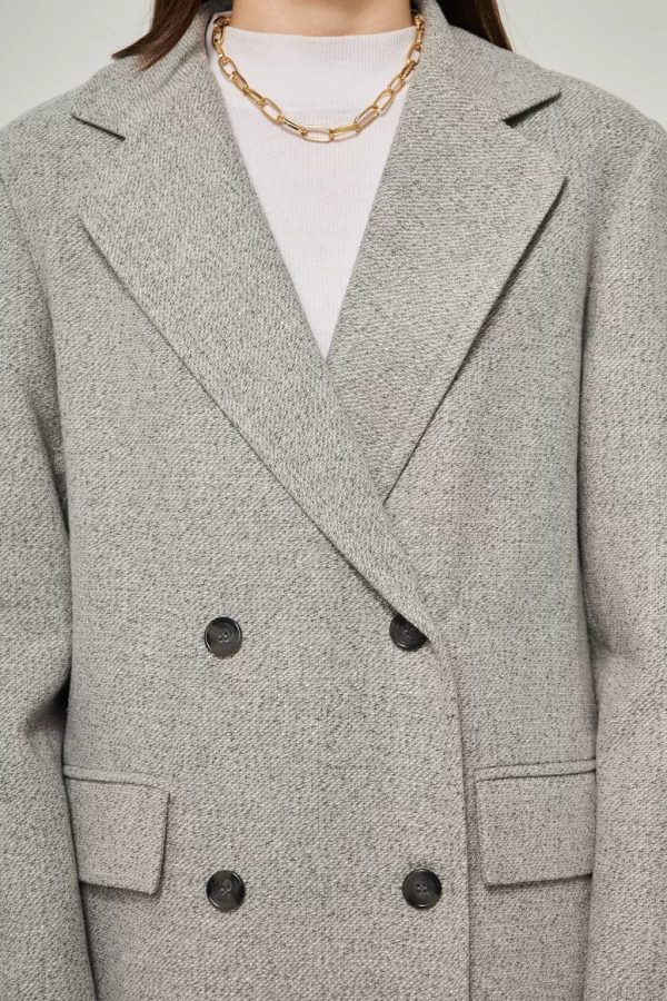 Oversized Double-breasted Grey Jacket - Image 4