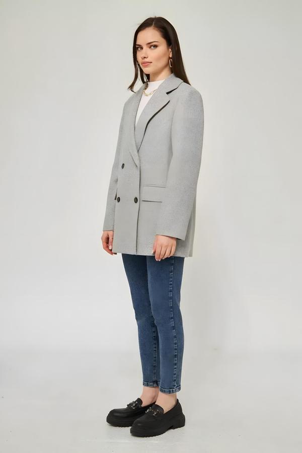 Oversized Double-breasted Grey Jacket - Image 2