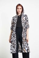 Leopard Print Raincoat with Drawstring Detail