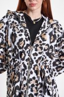 Leopard Print Raincoat with Drawstring Detail