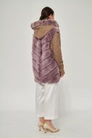 Purple Rex Furrier Coat with Knitwear Sleeves