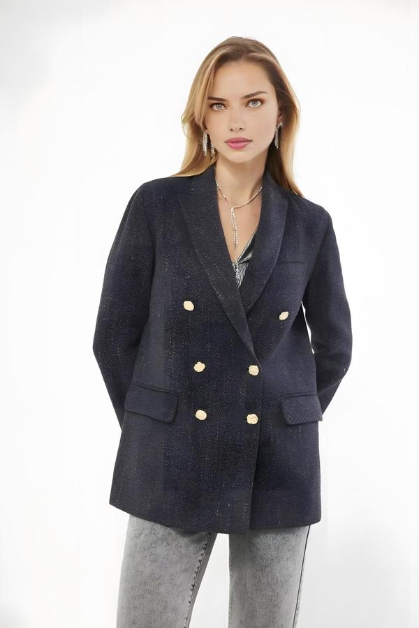 Women’s Blazer Anthracite Jacket with Button Detail