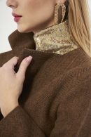 Herringbone Patterned Brown Blazer Jacket