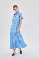 Short Sleeve Blue Shirt Dress