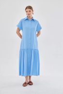 Short Sleeve Blue Shirt Dress